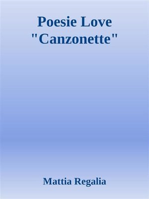 cover image of Poesie Love "Canzonette"